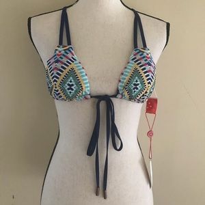 Red Carpet Lace Racerback Multi-Color Bikini Top
